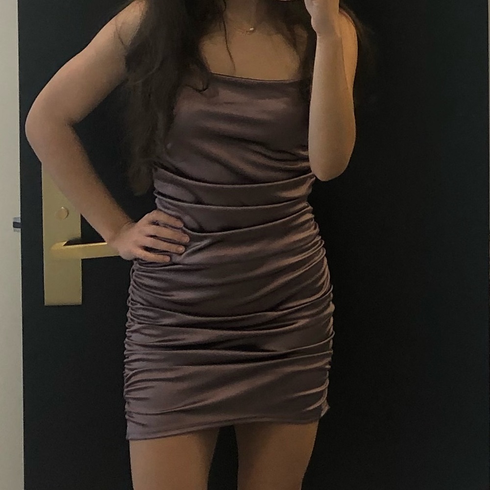 Satin Purple Dress from Honey